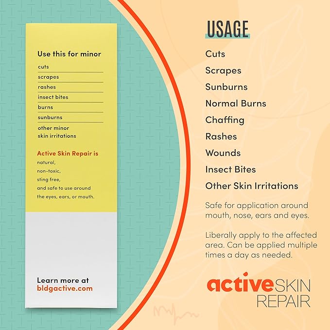 Active Skin Repair Kids First Aid Spray - Non-Toxic & Natural Antiseptic for Minor Cuts, Wounds, Scrapes, Rashes, Sunburns, and Other Irritations (3oz Spray)