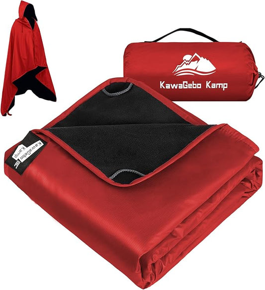 Fleece Waterproof Outdoor Blanket, Windproof Stadium Blanket for Camping, Picnics, and Sports Stay Dry and Comfortable 80"x58"