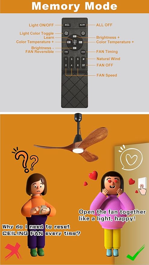 3 Blades Wood Outdoor Ceiling Fan with Light for Patios, Farmhouse Rustic Ceiling Fans with Lights, 42" Plug-in Wet Rated Outdoor Gazebo Fan for Exterior House Porch Patio, Waterproof,F247