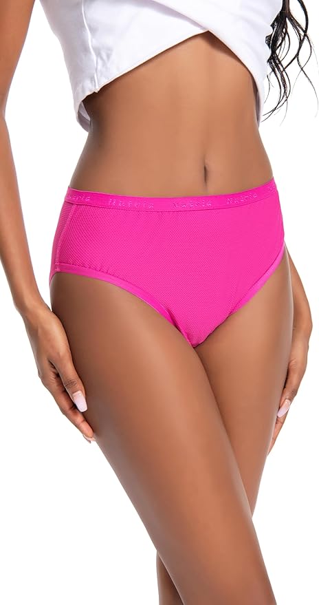 Nutria Womens Bikini Brief Quick Dry Travel Underwear 5-Pack Mesh Hiking Panties Activewear Stay Fresh D01