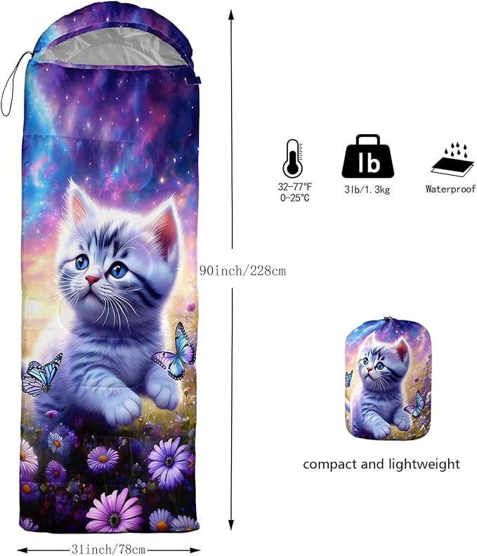 Sea Turtle Sleeping Bag for Kids Boys Girls,Ocean Themed Camping Gear,Waterproof Compact Sleeping Bag for Camping Backpacking Outdoor Hiking.