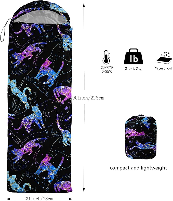 QOOMO Camping Sleeping Bags,3 Season Warm & Cool Weather,Lightweight,Waterproof Sleeping Bags for Adults & Kids,Traveling,and Outdoors,Camping Gear Equipment