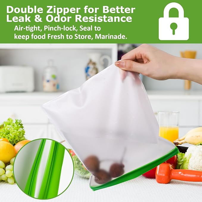 Odor Proof Food Storage Bags Reusable Bear Bags for Food Backpacking No-Odor Zipper Barrier Bags Fit Home Organization, Food Storage,Freezer Safe(10p-8.5x10in)