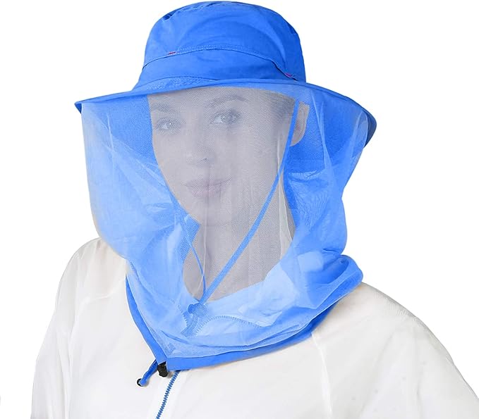 Fishing Hat Sun Protection Hat Mosquito Head Net for Outdoors Bucket Hat with Hidden Net Mesh