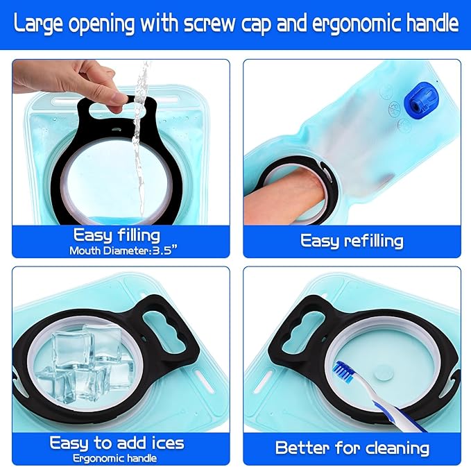 Hydration Bladder, 1.5-2-3L Water Bladder for Hiking Backpack, BPA-Free Leak Proof Water Reservoir Storage Bag, Water Pouch Hydration Pack for Camping Cycling Running