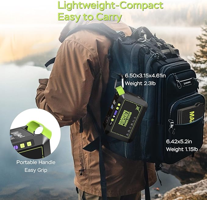 MARBERO 80W Solar Powered Generator with Panels 25W Included, 88.8Wh Lithium Battery Portable Power Station with AC Outlet 120W Peak Fast Charging 110V for Camping Outdoor Home Backup Backup RVs
