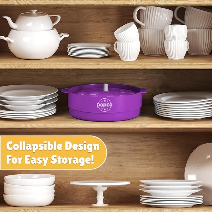 POPCO The Original HotPop Silicone Popcorn Maker - Microwave Popcorn Popper - Collapsible Bowl, Heat-Resistant, Easy to Clean, Ideal for Family Movie Nights, 15-Cup Capacity - Aqua