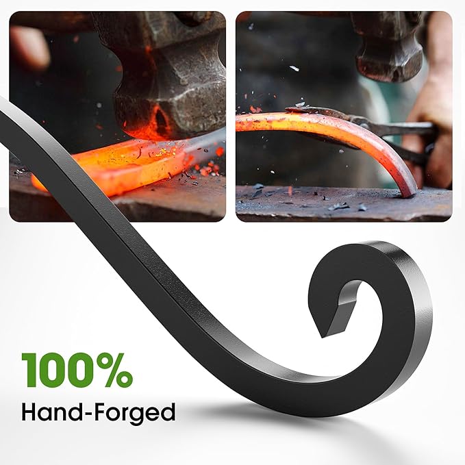 2Pack Heavy Duty Plant Hanger Hook for Outdoor and Indoor, 16Inch Wall Hanging Basket Bracket, Black Metal Outdoor Hanging Bracket for Hanging Flower Pot Bird Feeder Lanterns