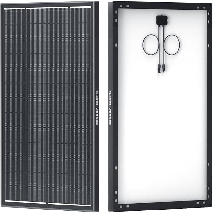 Renogy 200W ShadowFlux Anti-Shading N-Type Solar Panel, 12V 200 Watt Solar Panel 25% High-Efficiency, PV Module Power Charger for RV Marine Rooftop Farm Battery and Other Off-Grid Applications