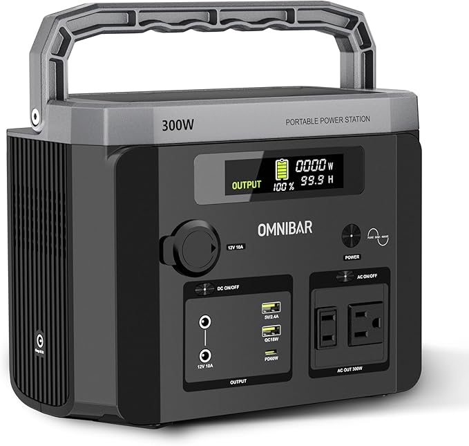 Portable Power Station 300W, 299.5Wh/83200mAh Solar Generator with 120V Pure Sine Wave AC Outlet, Backup Lithium Battery Generator for CPAP Outdoor RV Camping Emergency Home Use