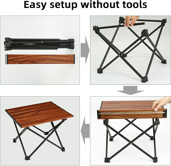 ROCK CLOUD Portable Camping Table Ultralight Aluminum Camp Table Folding Beach Table for Camping Hiking Backpacking Outdoor Picnic
