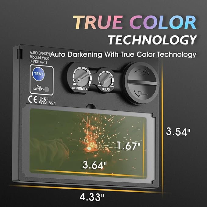 TOOLIOM Welding Helmet Auto Darkening Solar Powered with Adjustable Shade 4/9-13 for TIG MIG ARC Flaming Skull Design Welder Mask