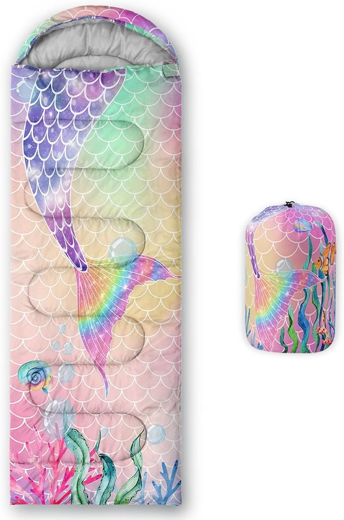 Kids Sleeping Bag for Boys Girls,3D Basketball Print-Lightweight Warm Portable Outdoor Indoor-Waterproof Cold Weather Resistant Sleeping Bag for Camping Hiking