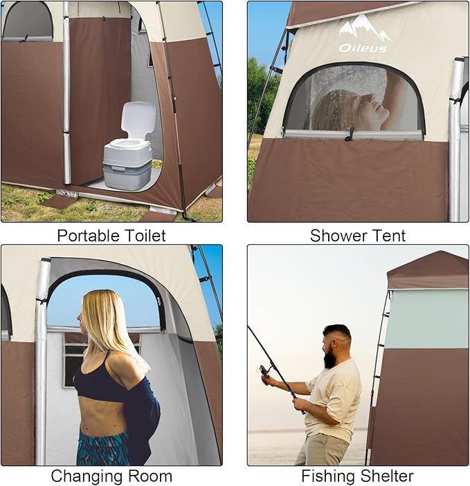 Oileus Pop Up Privacy Tent - Portable Shower Tent, Beach Changing Room, Camp Toilet, Instant Privacy Shelter - Camping, Beach, Hiking, Fishing