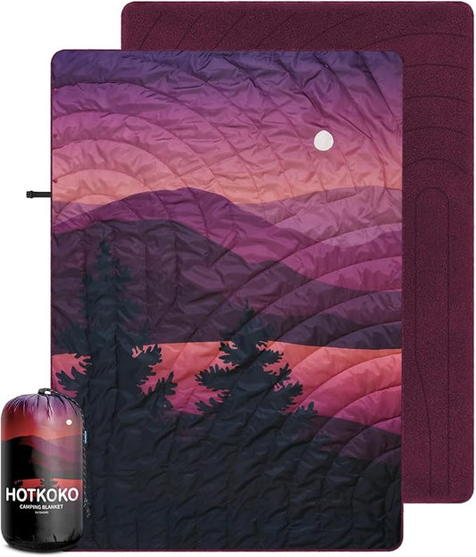 Waterproof Stadium Blanket, Fleece Camping Blanket Soft Warm Wearable Camp Blanket for Outdoor Camping, Picnic, Stadium, Sports, Beach, Car