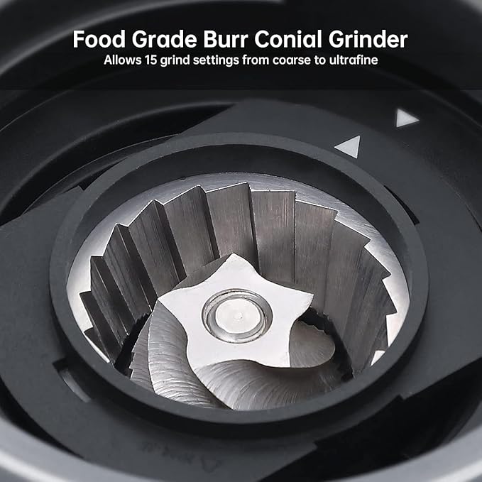 15 Bar Express Espresso Machine with Built-in Grinder,Stainless Steel Semi Automatic Espresso Maker,Dual PID Control, 80oz Water Tank,Heating, Milk Frother & Auto-Cleaning,for Lattes and Cappuccinos