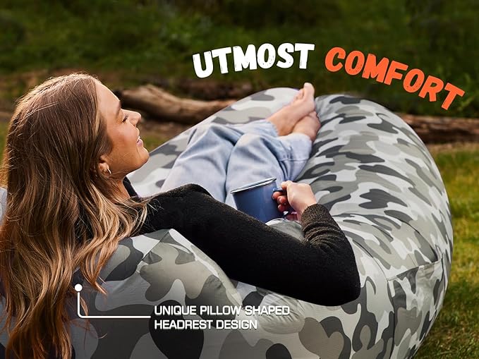 WEKAPO Inflatable Sun Lounger, Air Sofa, Hammock, Portable, Waterproof and Leak-Proof, Ideal for Backyard, Beach, Travel, Camping, Picnics and Music Festivals