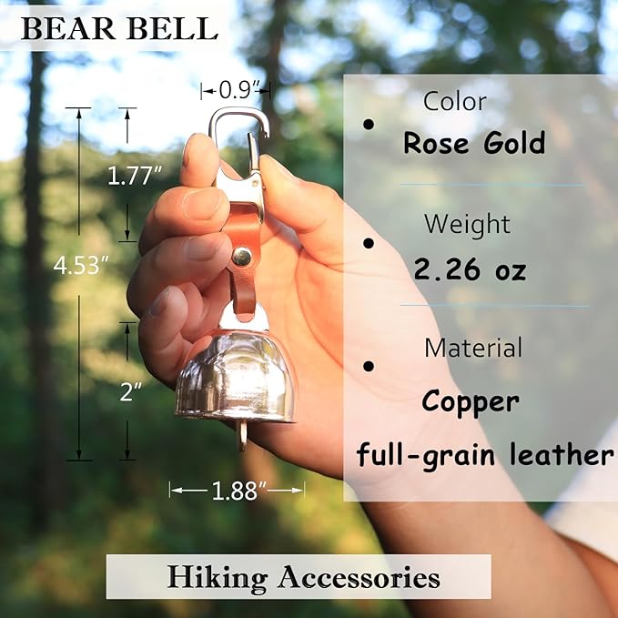 Loud Bear Bell with Silencer | Hiking Accessories | Emergency Whistle & Copper Bell for Hiking, Backpacking, Survival, Biking, Fishing, Climbing, Camping