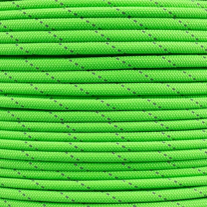 Paracord Planet Reflective 550lb Paracord – 7 Strand Type III Nylon Parachute Cord for Outdoor Visibility, Hiking, and Crafting – 30+ Colors and 4 Length Options