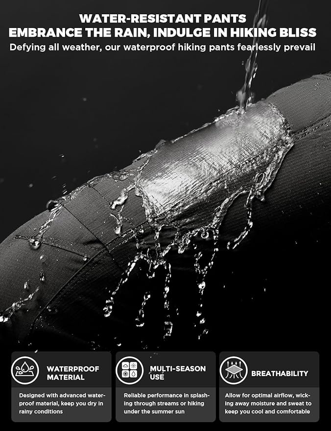 Wespornow Men's-Convertible-Hiking-Pants Quick Dry Lightweight Zip Off Breathable Cargo Pants for Outdoor, Fishing, Safari