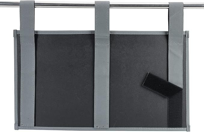 Hanging Bedside Caddy, Bedside Storage Organizer for Magazine, Phone, Remote control (5 Pockets-Grey)