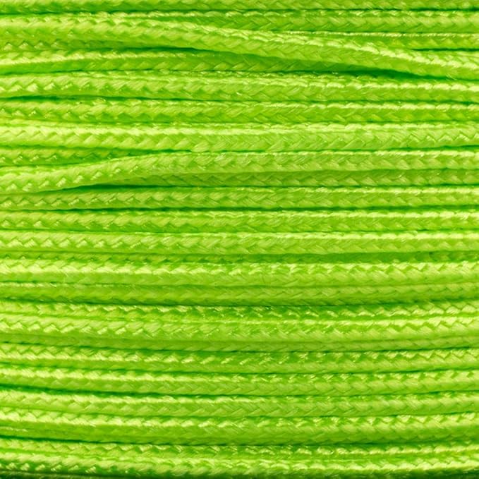 Paracord Planet Micro Paracord – Thin Braided Cord for Crafting, Fishing, and DIY Projects in 125 ft Spools – Neon Green
