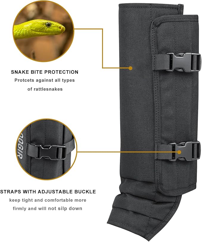 Snake Gaiters Leg Guards: Waterproof Snake Chaps for Hunting, Adjustable Leg Gaiter Snake Bite Protection for Lower Legs, Lightweight Flexible Design Snake Guards Fits Men & Women