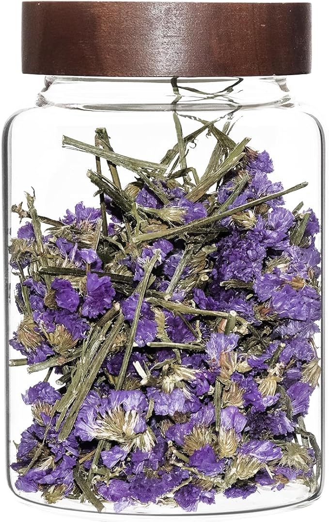 Glass Coffee Jars Spice Jar Round Storage Canister with Wooden Lid Clear Glass Food Jar for Pantry Sugar Tea Coffee Bean Spice Nuts Cookies Bath Salts (1200ml/40oz-1pack-A)