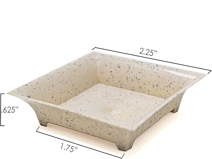 CMJJ 48 Pack Eco-Wheat Tiny Square Serving Tray Mini Appetizer Plates for Parties, Disposable Small Wheat Plastic+PP for all Party Essentials!