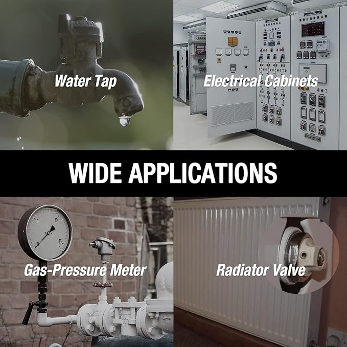 DURATECH 4 Way Utilities Key, Multi-functional Water Key, 1-Pack, for Valve, Faucet, and Spigots