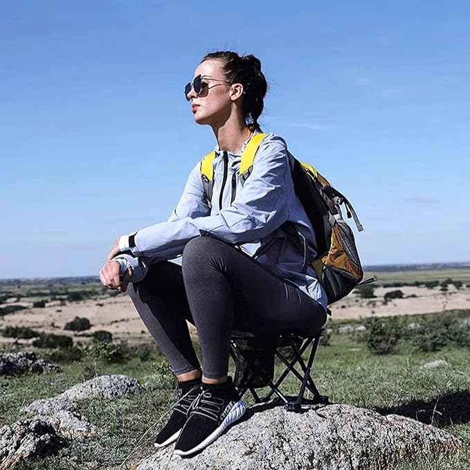 HASIKA Collapsible Stool Foot Rest 2 Pack Folding Stool Portable Outdoor Ottoman 400lbs Strong Support Camping Stool for Travel Gardening Fishing Hiking BBQ