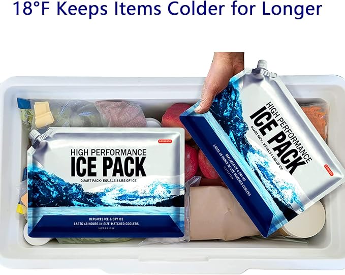 Reusable Ice Packs for Coolers Long Lasting Gel Freezer Packs for Cooler Bag Backpacks, Lunch Box, Cooler Bag, Keeps Food Cold Fresh (Small Set of 3)