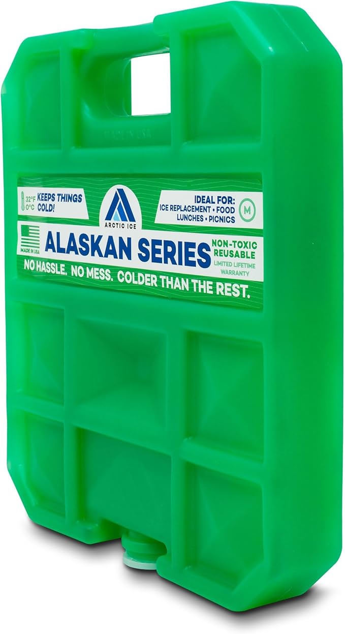 Arctic Ice Alaskan Series Long Lasting Reusable Ice Pack - Freezes at 32° Fahrenheit - Keeps Food & Drinks Cool Without The Risk of Freezing