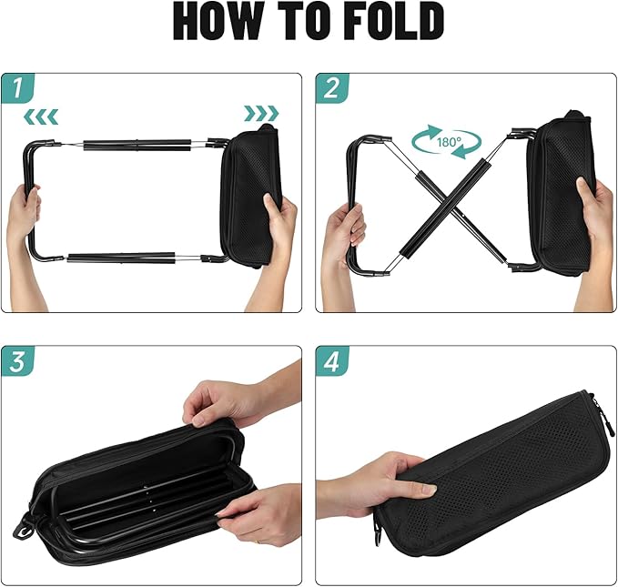 Camping Stool，Portable Foldable Shoulder Bag Stool Adult Collapsible Chairs for Fishing Outdoor Hiking 300 LBS Load