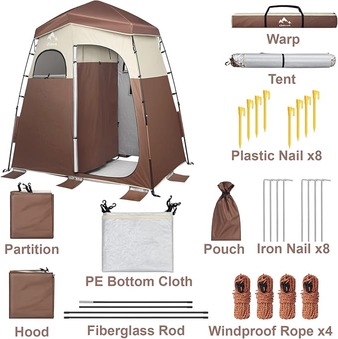 Oileus Pop Up Privacy Tent - Portable Shower Tent, Beach Changing Room, Camp Toilet, Instant Privacy Shelter - Camping, Beach, Hiking, Fishing
