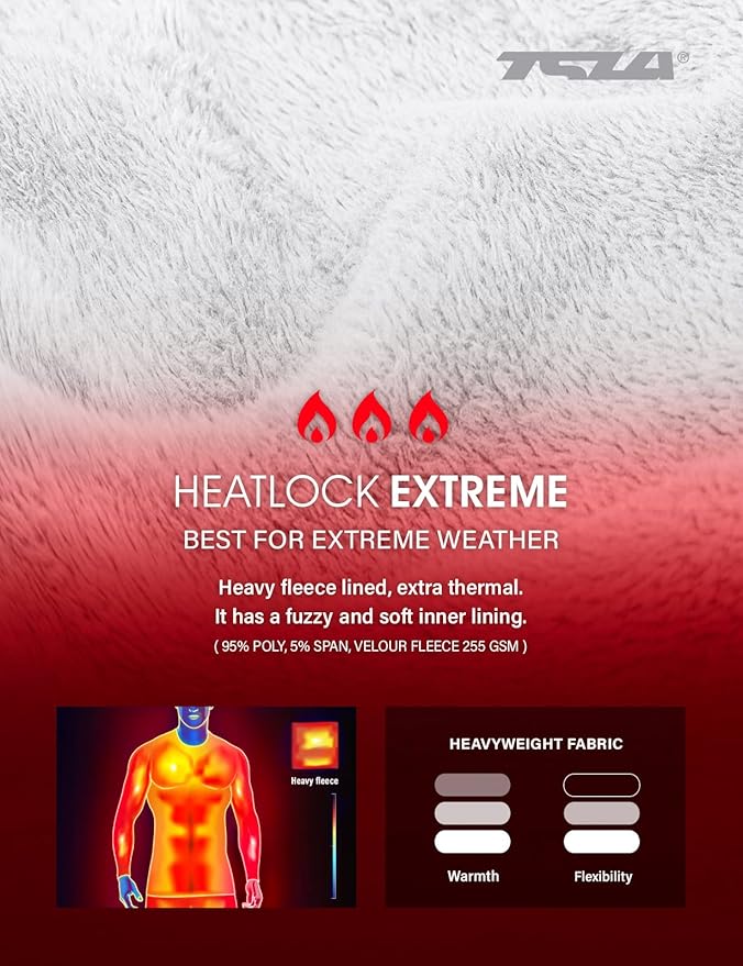 TSLA Men's Thermal Underwear Set, Microfiber Soft Fleece Lined Long Johns, Winter Warm Base Layer Top & Bottom