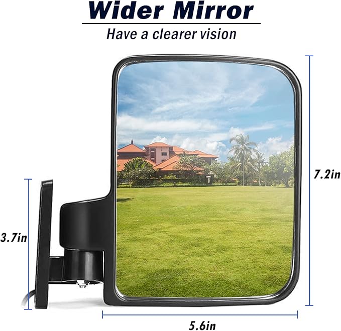 Universal Golf Cart Side Mirrors Rear View Mirror with Turn Signal Light for Club Car,EZGO and Yamaha Golf Carts