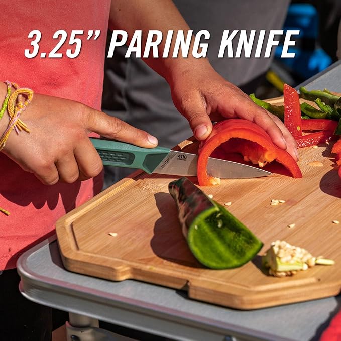 Gerber Gear ComplEAT Cutting Board Set - Cutting Board Kit with Polypropylene & Bamboo Cutting Boards - Features Paring Knife & Chef's Knife in Nesting Design