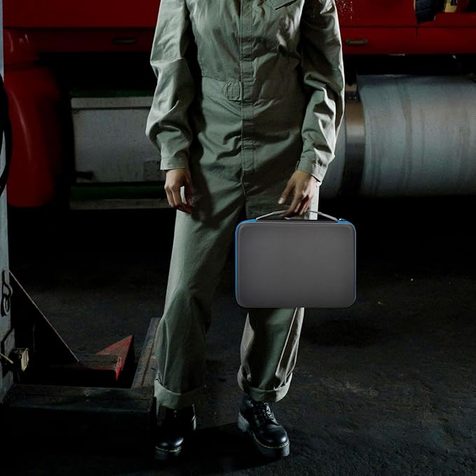 Battery Organizer Storage Holder Case Box with Tester Checker BT-168. Holds 136+ Batteries AA AAA C D Cell 9V 3V Lithium (Blue)