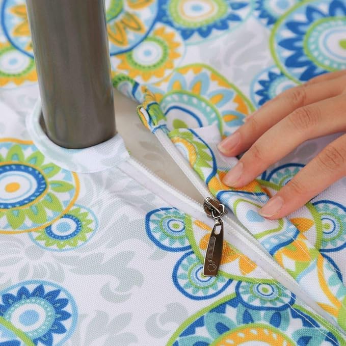 Poise3EHome 60X120 Outdoor/Indoor Waterproof Spillproof Rectangle Tablecloth with Umbrella Hole for Camping, Picnic, Afternoon Tea, BBQ, Floral