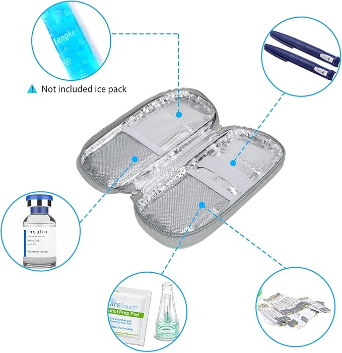 YOUSHARES Insulin Cooler Travel Case - Organizer Insulin Case for Diabetes Accessories Keep Supplies Safe and Cold