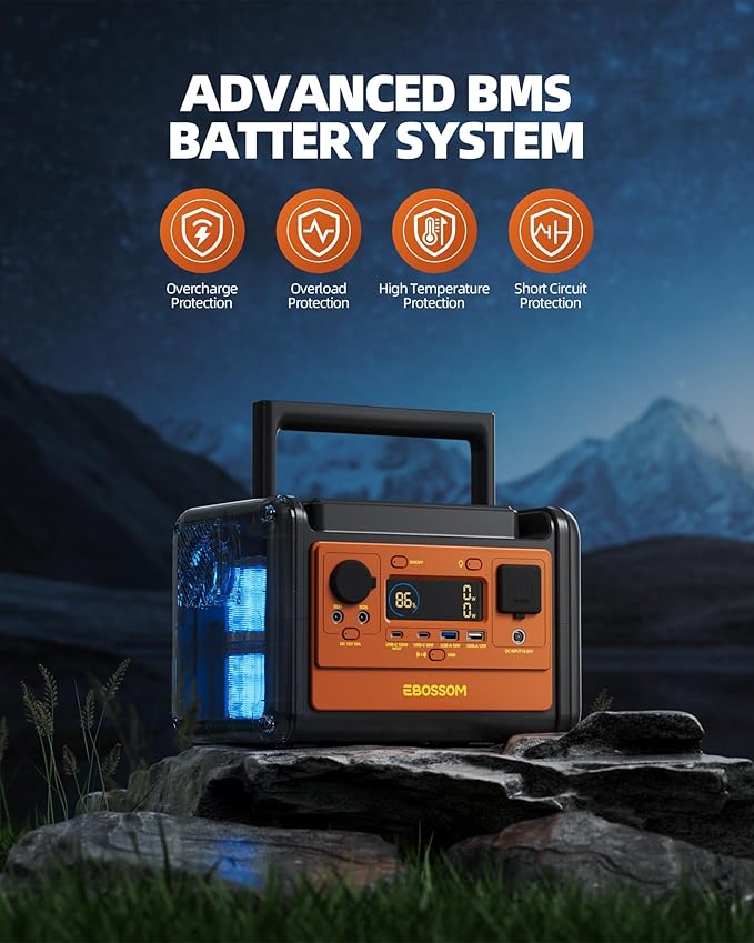 Portable Power Station 92800mAh, 297Wh LiFePO4 Battery, 1.2H Fast Charging, <30 MS UPS, 300W (600W Surge) Solar Generator for Camping, Emergency, and Outdoor Use
