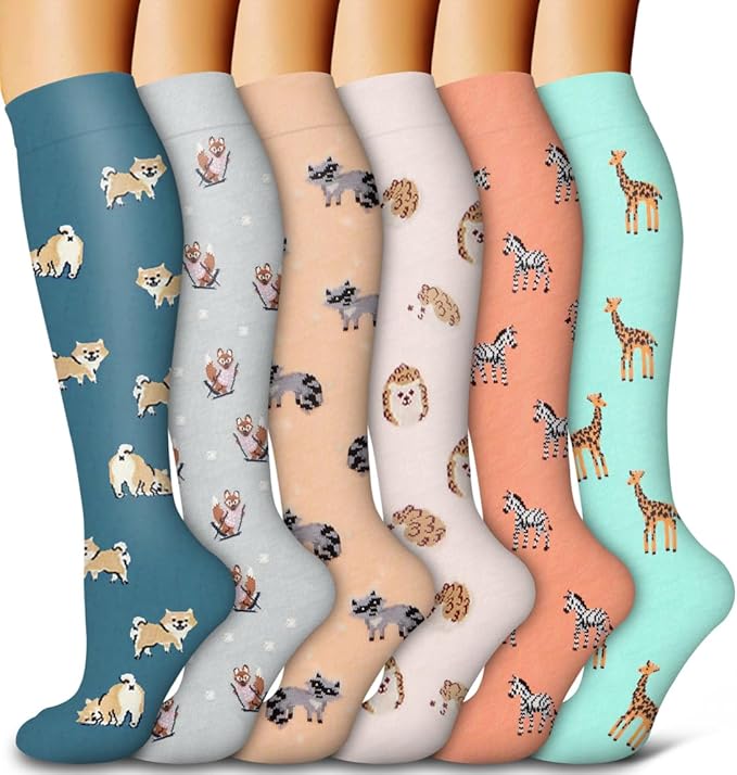 6 Pack Copper Compression Socks for Women and Men Circulation-Best Support for Medical, Running,Nursing,Athletic