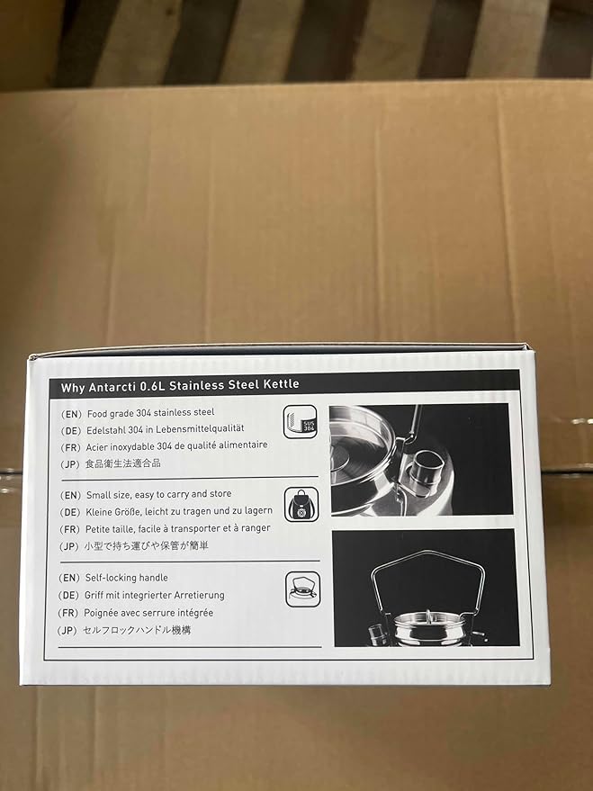 Fire-Maple Antarcti Portable 0.6 Liter Lightweight Stainless Steel Camping Kettle | Durable and Portable Camp Tea Pot | Ideal for Bushcraft and Outdoor Campfire Use