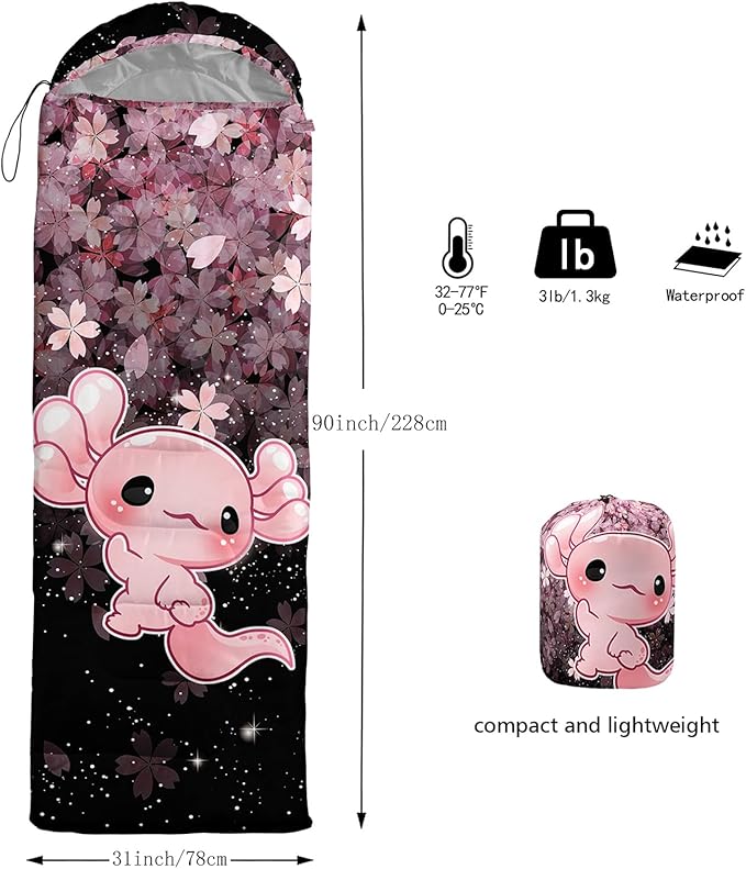 QOOMO Camping Sleeping Bags,3 Season Warm & Cool Weather,Lightweight,Waterproof Sleeping Bags for Adults & Kids,Traveling,and Outdoors,Camping Gear Equipment