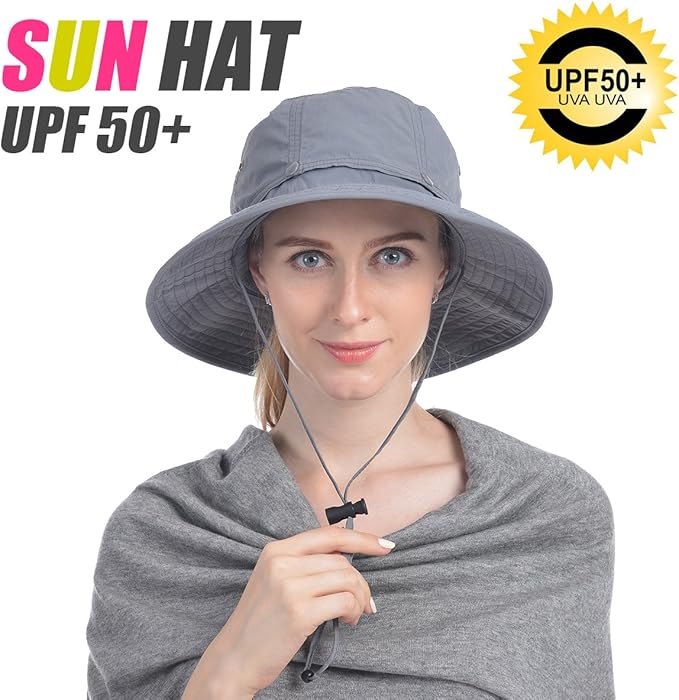 USHAKE Head Net Hat, Safari Hat Sun Hat Bucket Hat with Hidden Net Mesh