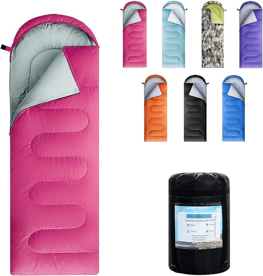 Sleeping Bags for Adults,Kids & Girls-Warm & Cold Weather Lightweight Waterproof Sleeping Bag Backpack with Compact Bag,Great for 3-4 Seasons Hiking,Camping and Outdoor