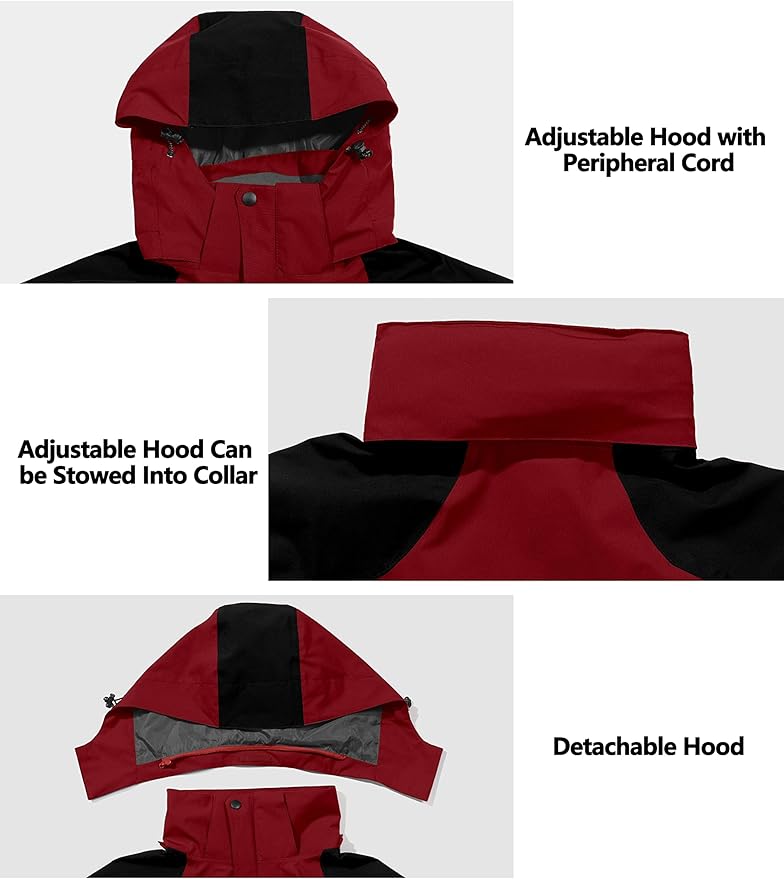 Little Donkey Andy Men's Waterproof Rain Jacket Outdoor Lightweight Hooded Raincoat for Hiking Golf Travel Fishing