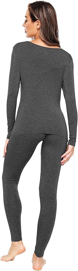 WiWi Soft Viscose from Bamboo Underwear for Women Thermal Long Johns Sets Super Warm Base Layer Top Pants Pajamas Set S-3X