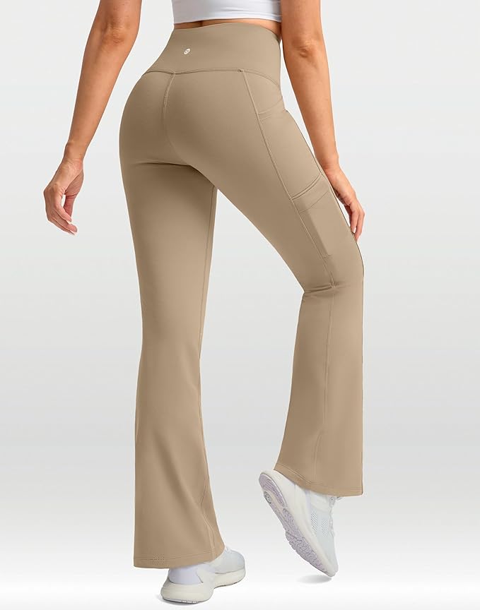 G Gradual Women's Fleece Lined Pants Water Resistant Winter Thermal Flare Leggings Hiking Snow Pants for Women 4 Pockets